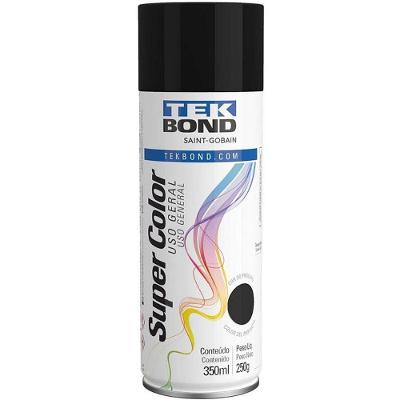 Tinta Spray Fosco Preto 350ML-250G Multiuso Tekbond