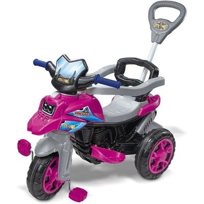 Veículo Infantil Moto Trail Rosa com Som Suporta Até 30kg Maral