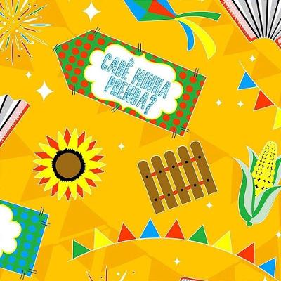 TNT Estampado Festa Junina Festa no Arraia 1,40M X 10M Amarelo Mewi