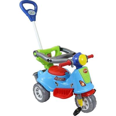 Triciclo Avespa Retrô com Som Passeio e Pedal 25kg Amarelo Maral