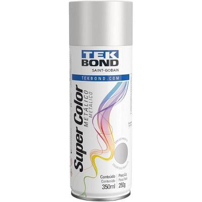 Tinta Spray Metálico Prata 350ML-250G Brilhante Tekbond