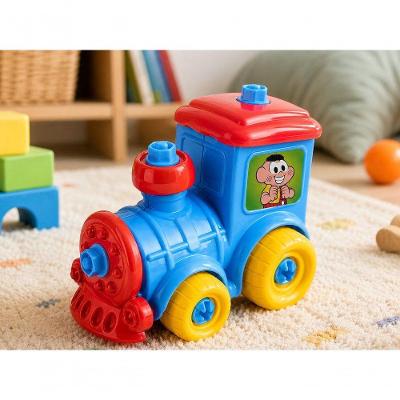 Trenzinho Infantil Cascão com Rodas Livres e Adesivo Lua de Cristal