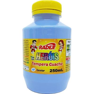 Tinta Guache 250ML Azul Claro à Base de Água com Tampa de Rosca Radex
