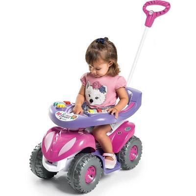 Veículo para Bebê Super Flower 2 em 1 Didático Rosa Calesita Brinquedos