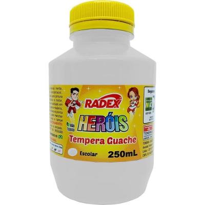 Tinta Guache à Base de Água Branco 250ML para Papel Radex