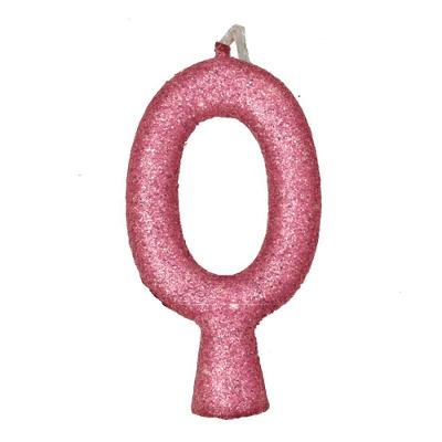 Vela de Aniversário Puro Glitter Parafina 8cm Rosa Festcolor