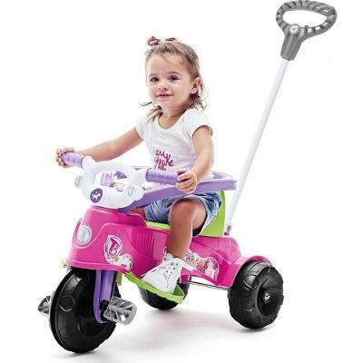 Triciclo Ta Te Tico 2 em 1 Haste Empurradora Até 30kg Rosa Calesita