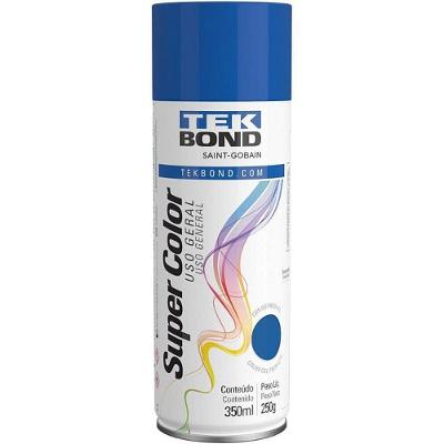 Tinta Spray Azul 350ML-250g Secagem Rápida Acabamento Brilhante Tekbond