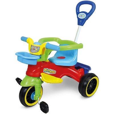Triciclo Play Trike 2 em 1 Passeio e Pedal Haste-Guia Colorido Maral