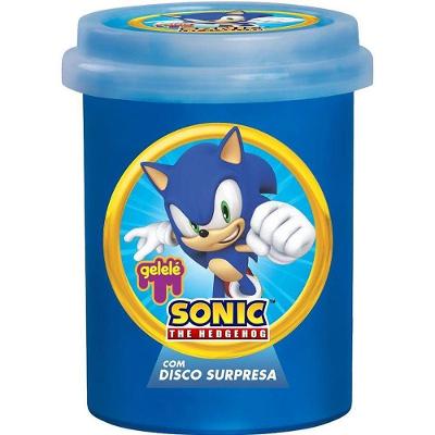 Slime Gelele Pote Sonic 152g com Disco Colecionável Doce Brinquedo