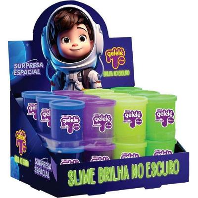 Slime Gelelé Brilha no Escuro Display 24 Unidades Doce Brinquedo
