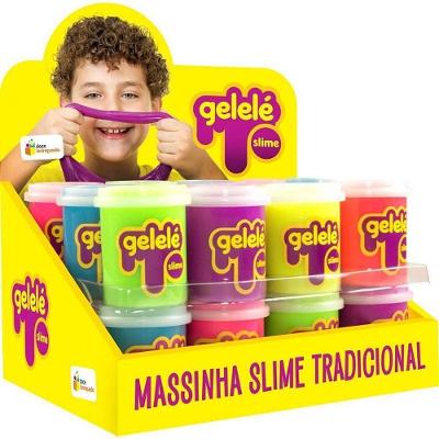 Slime Gelelé Pote Tradicional 152g Fluorescente Display 24 Unidades Doce Brinquedo