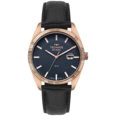 Relógio Masculino Technos Riviera Rosé Analógico Couro 2317AK-0A