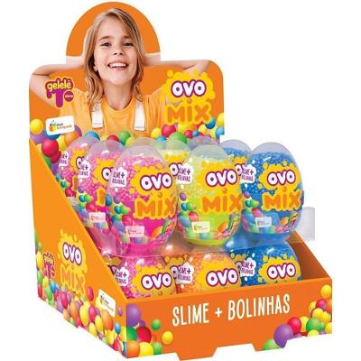 Slime Gelele Mix Foam Bolinhas de Isopor 153g 12 Unidades Doce Brinquedo