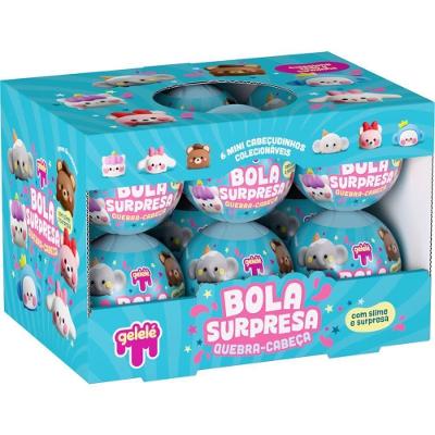 Slime Bola Surpresa Cabecudinhos com 6 Miniaturas Doce Brinquedo