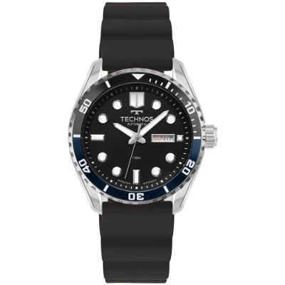 Relógio Masculino Automático Diver Silicone Prata 8205PJ-2P Technos