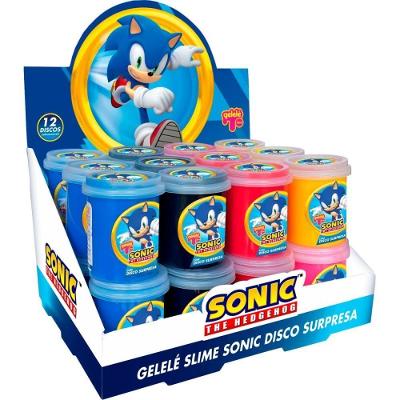 Slime Gelele Pote Sonic 152g Disco Colecionável Cx c-24 Doce Brinquedo