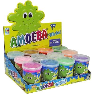 Slime Amoeba Cores Metalizadas Display 12 Unidades Asca Toys