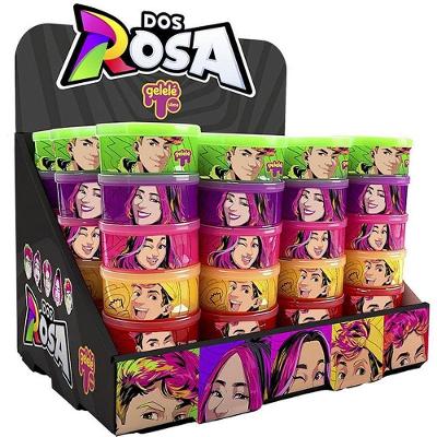 Slime Gelele Torre dos Rosa 330g 5 Cores Display Doce Brinquedo