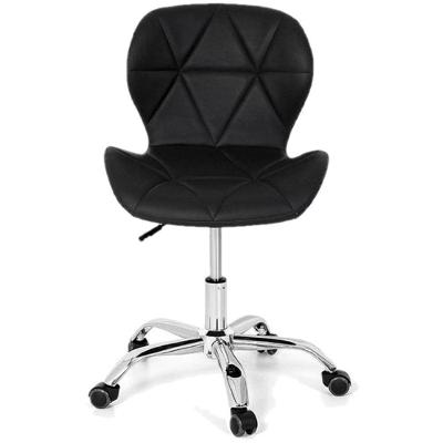 Cadeira Slim Giratória Ergonômica Couro Sintético Rodízios Preta Decoreshop