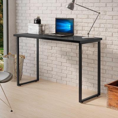 Escrivaninha Aparador Retangular Industrial Ferro Madeira 120CM Preto