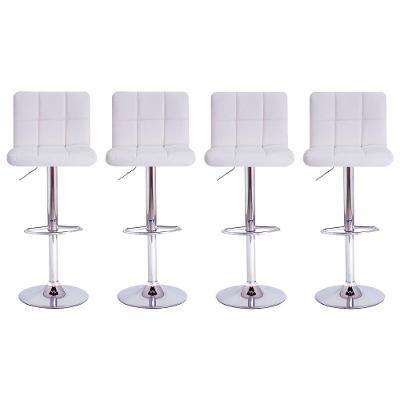 Kit 4 Banquetas Giratórias Gomos Confort Poliuretano Branco Cadeiras Inc