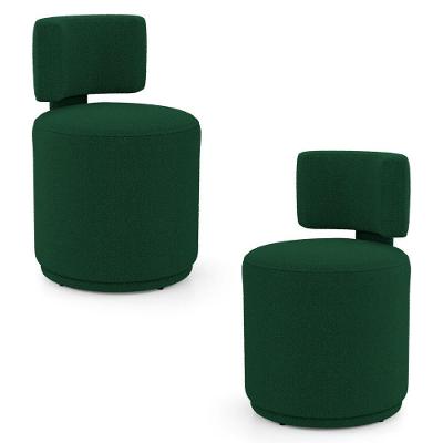 Kit 02 Puffs Decorativos Melis Orgânicos Bouclê Verde Desk Design