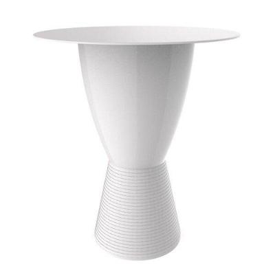 Mesa Lateral de Jantar Carbo Redonda Plástico 60cm Branco para Área Externa I'm In Home