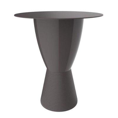 Mesa Lateral de Apoio Carbo Tampo Redondo 60cm Plástico Cinza para Área Externa I'm In Home