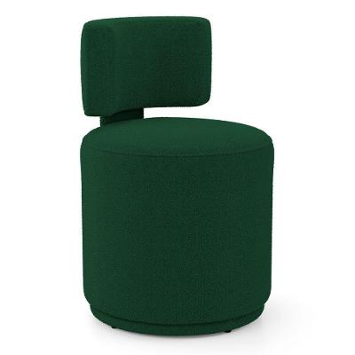 Puff Decorativo Melis Minimalista Bouclê Poliéster Verde Desk Design