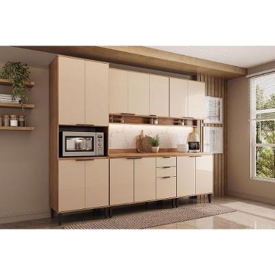 Kit Cozinha 5 Peças Alpha C5P131 MDF-MDP Freijo e Off White Carraro
