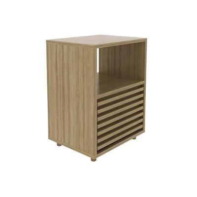 Mesa de Cabeceira Infantil CM-8042 1 Gaveta MDP Ripado Amêndoa Tecno Mobili