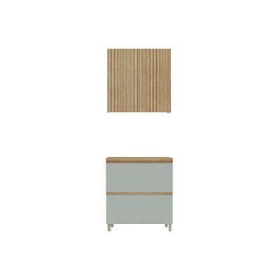 Kit Cozinha Rainha CZ423 3 Portas 1 Gaveta MDF 80CM Verde Nesher Móveis