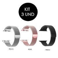 Kit 3 Pulseira Magnetica Relogio Smartwatch Ima Smartband - 4