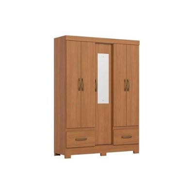 Guarda Roupa Solteiro Briz B60 5 Portas 2 Gavetas MDP Cinamomo Henn