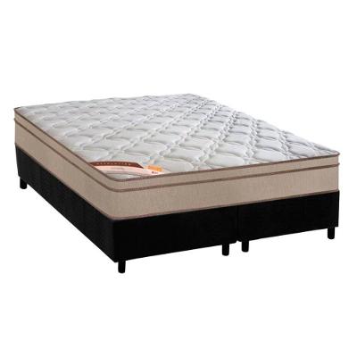 Kit Cama Box Colchão Queen Revolution Euro Pillow Suede Preto a Costa Rica