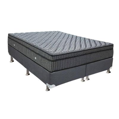 Kit Cama Box Queen Orthotel Luxo Euro Pillow Molas Ensacadas Suede Cinza Ortobom
