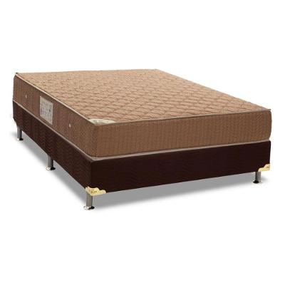 Kit Cama Box Casal Orthotel Standard Molas Ensacadas Suede Marrom Ortobom