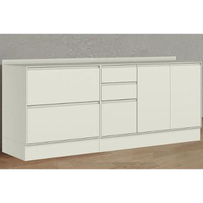 Kit Balcão Cozinha Fineze 5 Portas 2 Gavetas MDF 200CM Areia