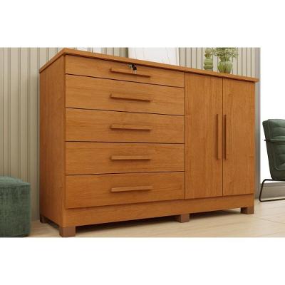 Cômoda Istambul 5 Gavetas 2 Portas MDF-MDP Cinamomo Tcil Móveis