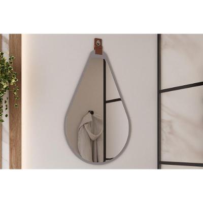 Espelheira Banheiro Gota 1 Porta 2 Prateleiras MDP 50CM Prata MGM