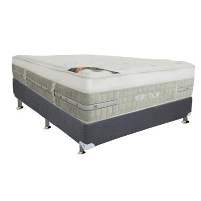 Kit Cama Box Casal Summer Winter Molas Ensacadas Euro Pillow Suede Cinza