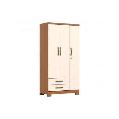 Guarda Roupa Solteiro Açaí 3 Portas 2 Gavetas MDF-MDP Cinamomo-Off White Henn