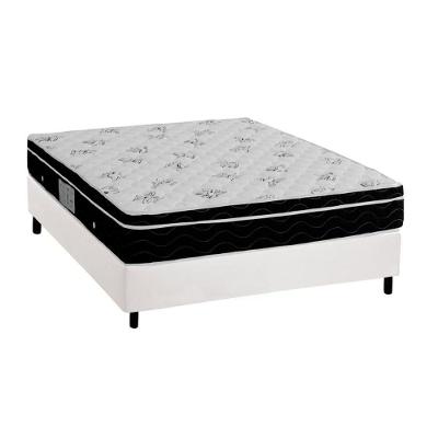 Kit Cama Box Casal Physical Euro Pillow Molas Ensacadas Branco Ortobom