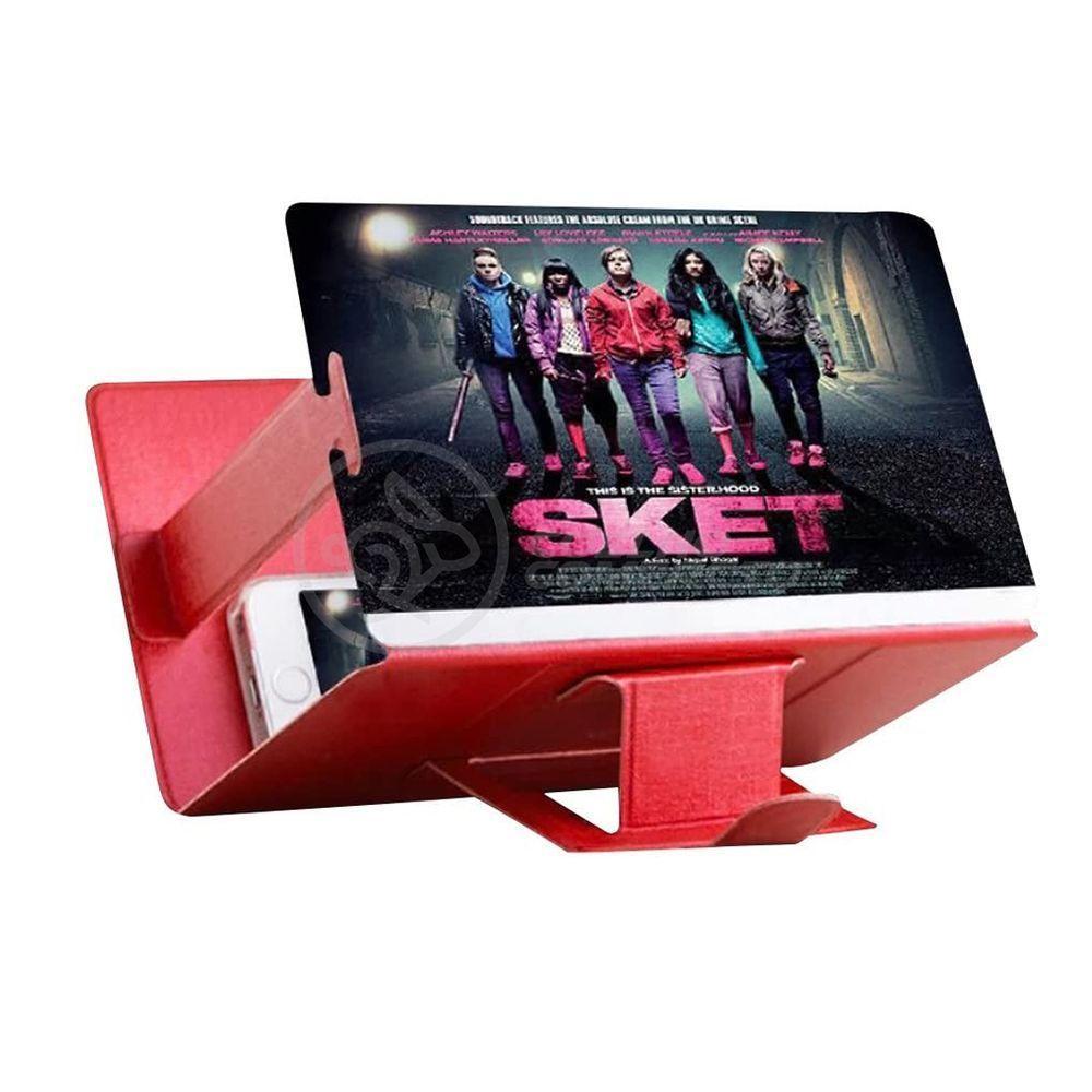 Lupa Ampliadora Tela De Celular Portátil Dobrável Vermelho - 3