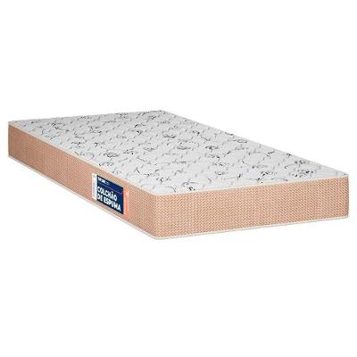Colchão Solteiro Espuma D20 Top Line Dupla Face 88x188x16cm Bege