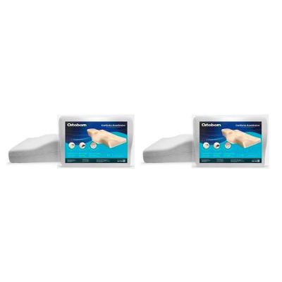 Kit 2 Travesseiros Viscoelástico Conforto Nasa 38x52CM Anatômico Ortobom