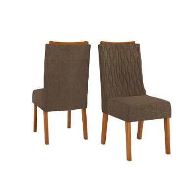 Kit 2 Cadeiras de Jantar Jade MDF-MDP 47CM Freijo Canela DJ Móveis