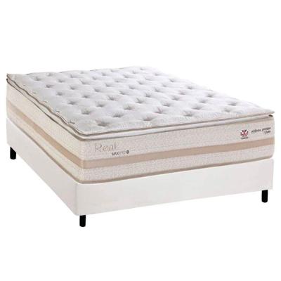 Cama Box Casal Corano White Colchão Real Pillow Top Branco Herval