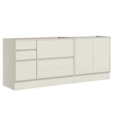 Balcão de Cozinha Fineze 3 Portas 4 Gavetas MDF 51CM Areia Móveis Henn